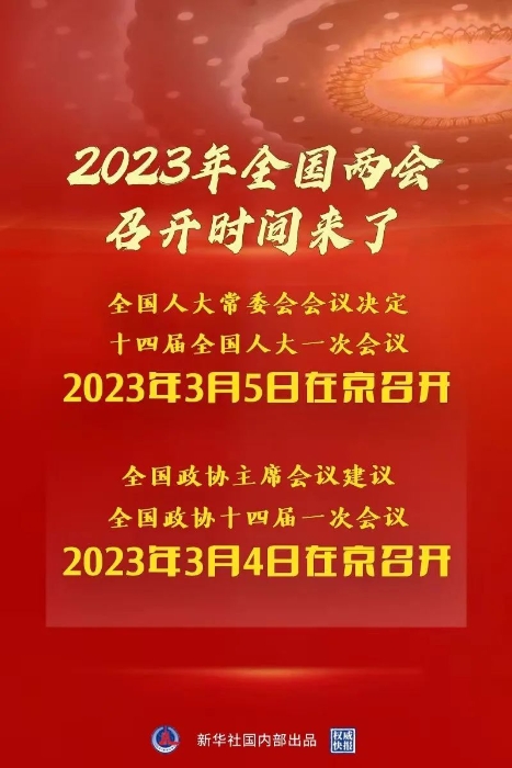 2023年全国两会召开时间，来了！